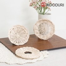 우드리 낭만 티코스터 3개 라탄 만들기 DIY키트 전통 공예 소품 교육 영상제공