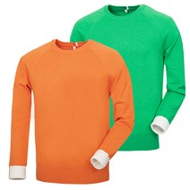 제로다몰 남녀공용 봄가을 형광 니트 남녀골프상의 골프니트 필드룩 베이직 심플 소매 이선라인 옆트임 단추 라운드 니트