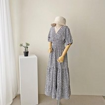민들레 롱 원피스 1081412DRESS 쉬폰 레이스원피스 블랙 Black 민트 Mint 캐주얼