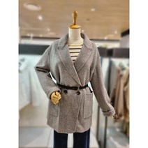 [코인코즈](DW1WJ404)투버튼 아웃포켓 벨티드 모 혼방 자켓