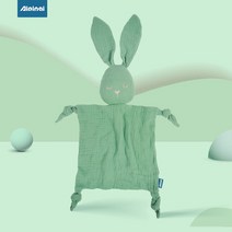 아기블랭킷 아기 코튼 모슬린 이불 수건 담요 신생아 토끼 수면 인형 키즈 패션 장난감 진정 앞치마, [05] green rabbit