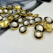 명품단추 장식단추 자개단추 고급단추 연예고수나무단추 너혼자산다 수선부자재 단추블라우스 빈티지원단 레이스원단 천 럭셔리 금속 버튼 의류 코트 커프 장식을위 골드 설정 공예 의류, 1, 23mm10개