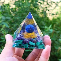 Orgone 명상 정신수양 기분좋은 힐링 에너지 용품 피라미드 크리스탈 풍수 장식품 소품, 9