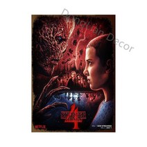 익명한 금속 주석 기호 빈티지 2022 새로운 TV 영화 시즌 4 인쇄 실크 장식 플라크 벽 예술 침실, 08 KK020-8_01 20x30CM