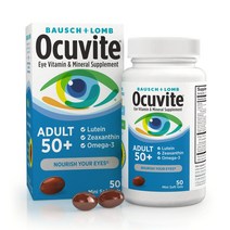 Ocuvite 눈 비타민 및 미네랄 보조제 아연 비타민 C E 오메가 3 루테인 및 제아잔틴 함유 Bausch & Lomb (해외직구 구매대행)