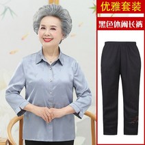 시어머니환갑선물 냉감티셔츠 50대중년여성의류 저고리 플라워 50대엄마여름옷 50대시어머니생신선물 50대엄마빅사이즈 여름투피스 4060엄마여름옷상하의세트 면