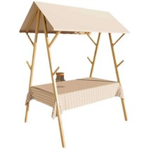 가판대 나무 우드 모바일 판매대 매대 천막 판촉대, 스타일 4접힌 150x60x200