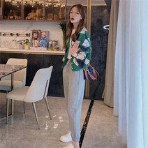 뉴 다이아 니트 코트 봄가을 트레이닝 세트 여 조거 캐주얼 팬츠 투피스