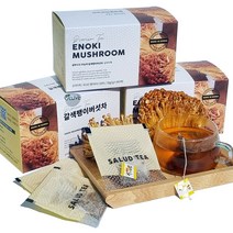 [냉동건조볶음] 델리브 무농약 갈색 팽이버섯차 티백 50g (1g 50티백), 50g(1g 50티백)벌크포장 x 3통