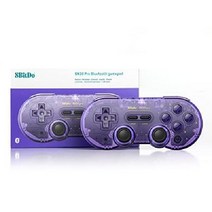 8Bitdo SN30 Pro 무선 블루투스 컨트롤러 게임패드, 크리스탈 바이올렛