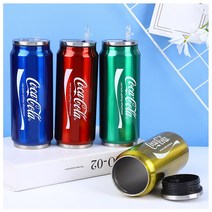 코카콜라 빨대 텀블러 1+1 480ml, 레드, 실버
