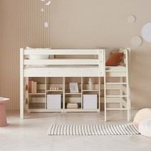 한샘몰pick 우드몽드 리틀홈 원목 벙커침대 원목책장 별도 + 스프링 매트리스, B 메이플우드(B)