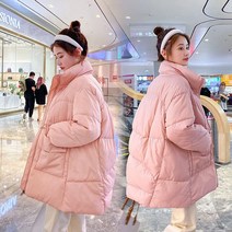 HXT 겨울 여성 하프 패딩점퍼 자켓 하이넥 무지 웰론 코트 빅사이즈 아우터 5컬러