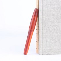 천연 수제 나무 만년필 전체 나무 아름다운 펜 eff서예 구부러진 펜촉 패션 만년필선물, 극세 0.38mm, 빨간색 전용 펜