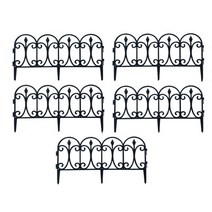 장식 정원 울타리 야외 녹슬지 않는 풍경 와이어 테두리 접는 파티오 꽃 침대 펜싱 장벽 섹션 5 개, 한개옵션0