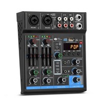오디오 믹싱 콘솔 무대음향장비 유튜브 브이로그 2021 새로운 전문 mixe 사운드 보드 4 채널 디지털 usb 블루투스 dj 컨트롤러 48v 전원 스테이지 밴드, 없음