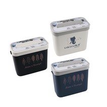 직사각 부착형 걸이형 휴지통, 나무-네이비