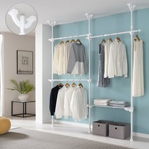 이지온 국민튼튼 드레스룸 고정식 선반 행거 2~7단 모음, 옵션7) EO-304W