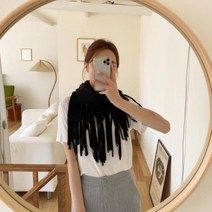 패션마켓13 gacc179k13b 스카프 머플러 수술 프린 스카프 머플러 수술 프린지 데일리 봄가을 목도리