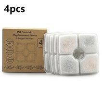 고양이자율급식 개 자동 공급기 물 마시는 분수 교체 활성탄 필터 교체 필터 애완 동물 용품 식품 공급기, 4개