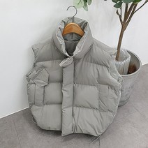 모노톤 빵빵 웰론 오버핏 패딩조끼 /여자 패딩 베스트