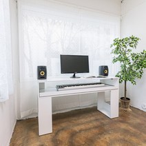 아뜰리에드원 미디장비 미디데스크 음악책상 홈레코딩책상, 올화이트