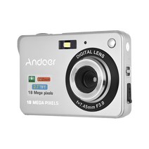 Andoer 휴대용 1080P 디지털 카메라 비디오 캠코더 48MP 흔들림 방지 8X 줌 D11773, 은
