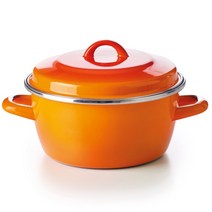 베카 법랑 냄비, 오렌지레드, 20cm