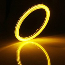 자동차전조등 슈퍼 밝은 후광 고리 cob led 천사 눈 헤드 라이트 60mm 70mm 80mm 90mm 100mm 110mm 120mm 자동차 오토바이 drl 전구 램프 호환, 1pc 노란색