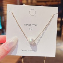 DFMEI 디자인 감각 티타늄 스틸 진주 목걸이 여 ins 기질 패션 쇄골 체인 망홍 쿨 심플펜던트약