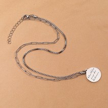 야구선수목걸이 야구목걸이 스테인레스 스틸 코인 라운드 후프 펜던트 목걸이 여성 패션 캐주얼 힙합 넥, 04 Silver