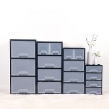 [리빙앤트리]블랙 플라스틱서랍장, 블랙 기본형 27-3단