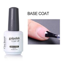 Clou Beaute-세미 퍼머넌트 UV LED 네일 폴리시 젤 15ml 프라이머 네일 젤 베이스 및 탑 코트 광택젤 소크 오프 화이트, 50. BaseCoat