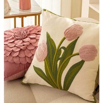 부클레 자수 쿠션 Cushion 스톤 소프트터치 에센셜 트러플 페이스, A