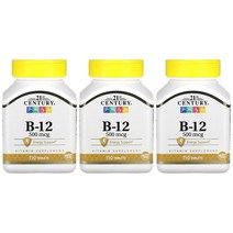 [3통세트] 21세기센트리 비타민B12 시아노코발라민 500mg 탄산칼슘 110정 칼슘, 3개