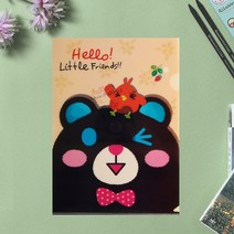 프랜드 캐릭터 L홀더 파일 가정용 업소용 도매 추천 HIK00091ZI, 제목색상또는랜덤