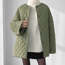 다이아 퀼팅 라운드 누빔 점퍼