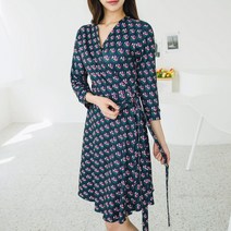 헤링본 여름 랩 미니원피스 브이넥 로브 반팔 플레어 비치원피스 데일리 휴양지 바캉스룩 HE067