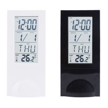 PGM^*^몰DYNN 투명 LCD 캘린더 온도 시계 인테리어 장식용 디지털탁상 테이블 심플 책상 탁상^*췤pgm, *^*옵션*^블랙