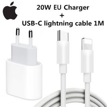 (에서 선박 us) 원래 20W USB-C 전원 어댑터 아이폰 13 14 미니 프로 최대 유형 C 빠른 충전기 애플 케이블, 03 EU charger add cable