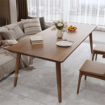 호두나무식탁 6인용 원목식탁 식탁세트 순수한 단단한 나무 식탁 북유럽 가정 거실 대형 가족 소파 6 명 통나무 테이블 긴, [20] 더 많은 의자 스타일은 고객 서비스에 문의하십