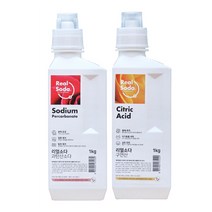 리얼소다 프리미엄 보틀 1kg 2종세트 과탄산소다 1kg + 무수 구연산 1kg
