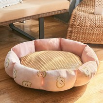 강아지해먹 강아지캠핑의자 로우체어 강아지침대만들기 원목 수제 반려견 포시즌 강아지침대 베이직 강아지, 벚꽃가루+돗자리【사계절 공통】, L[10.0kg 이내 반려동물 권장]