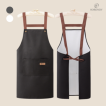 소랜디 카페앞치마 바리스타 업소용 방수 앞치마, 블랙, 1개