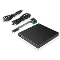 외장cd롬 디비디플레이어 리더기 127mm SATA 외장 케이스 USB 20 DVD CD DVDRom 노트북 광학 드라이브, 01 Black