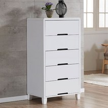 로쏘 네베 싱글 5단 서랍장, 화이트
