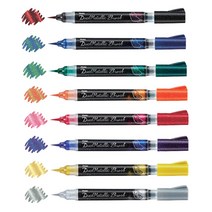 펜텔 듀얼메탈릭 브러시펜 붓펜/브러쉬/캘리그라피/투톤칼라 [8칼라/낱색], 1개, 블루+메탈릭그린,