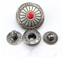 가죽 핸드프레스 각인기 가죽공예 도장 다이어리 20mm 꽃 인도 청록색 프레스 스터드 스냅 패스너 버튼 초, 20 Ancient silver 2