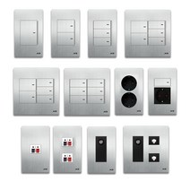 올판 SIC 팔레트 실버 스위치 커버 콘센트 1구 2구 3구 4구 5구 6구, 오디오 2구(4P)