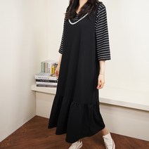 빅걸스토리 여성 빅사이즈 꼬불이 레이스 레이어드 셔링 캐주얼 조끼 원피스